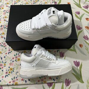 Amiri All-White Thick-Soled Deconstructed Sneakers